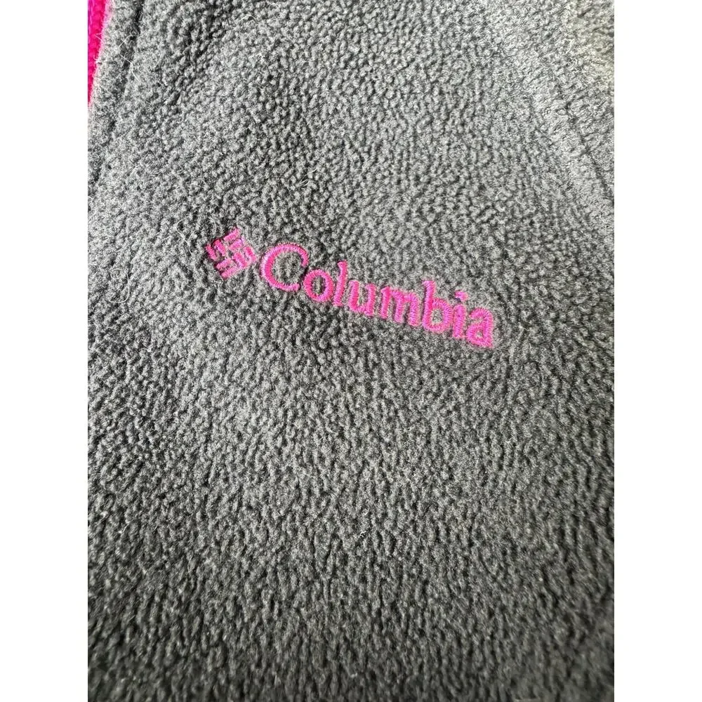 Columbia Girls Youth Black Fleece Pink Zip Jacket Lightweight Layer Size XXS 4/5